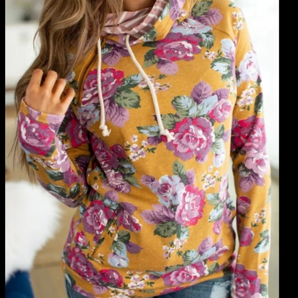 Ampersand Avenue DoubleHood Sweatshirt Floral
